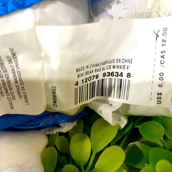 DISNEY EXCLUSIVE NWT VTG 90s MINNIE MOUSSE AS ALICE IN WONDERLAND BEAN BAG PLUSH - Picture 12 of 12